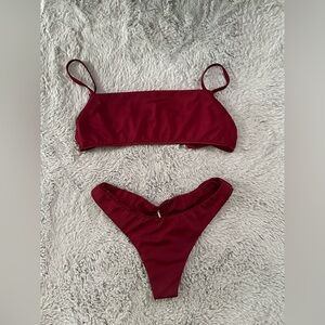 Burgundy swim